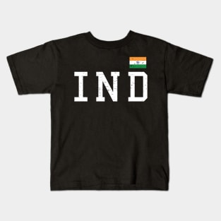 IND India Flag in Tricolor Desi Indian Patriotic Design Kids T-Shirt